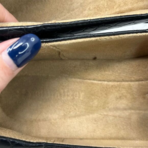 Naturalizer Suma Black Faux Leather Croc Print Slip-On Loafers Size 8 Casual - Picture 11 of 12